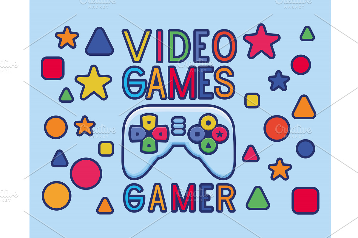 video games card, a Technology Illustration by studiogstock