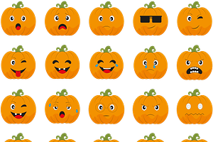 set of halloween pumpkins, an Emoji Icon by JYa_Design