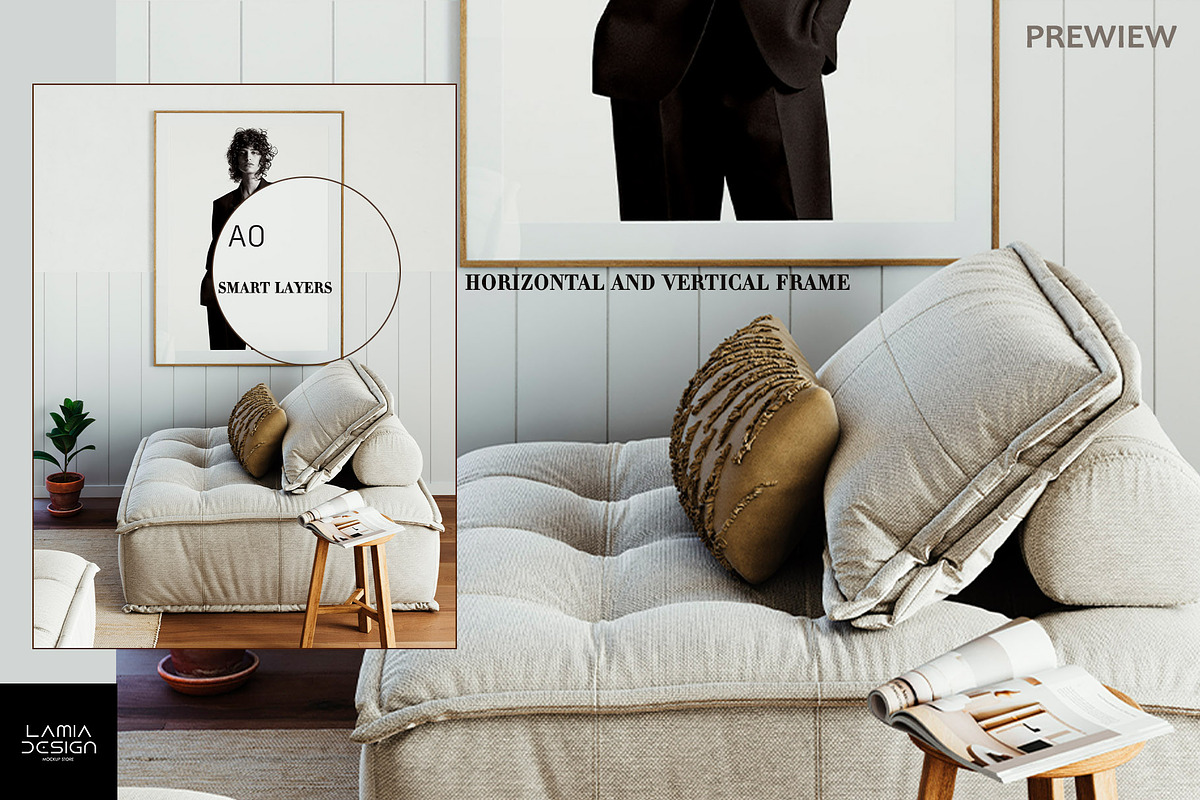 Stockholm Room & MockUp Frame Bundle, a Household Mockup by LAMIA DESIGN (Photo 2 of 14)