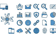 Blue Tech Icon Set, an Illustration by designvectx (Thumbnail 2 of 3)