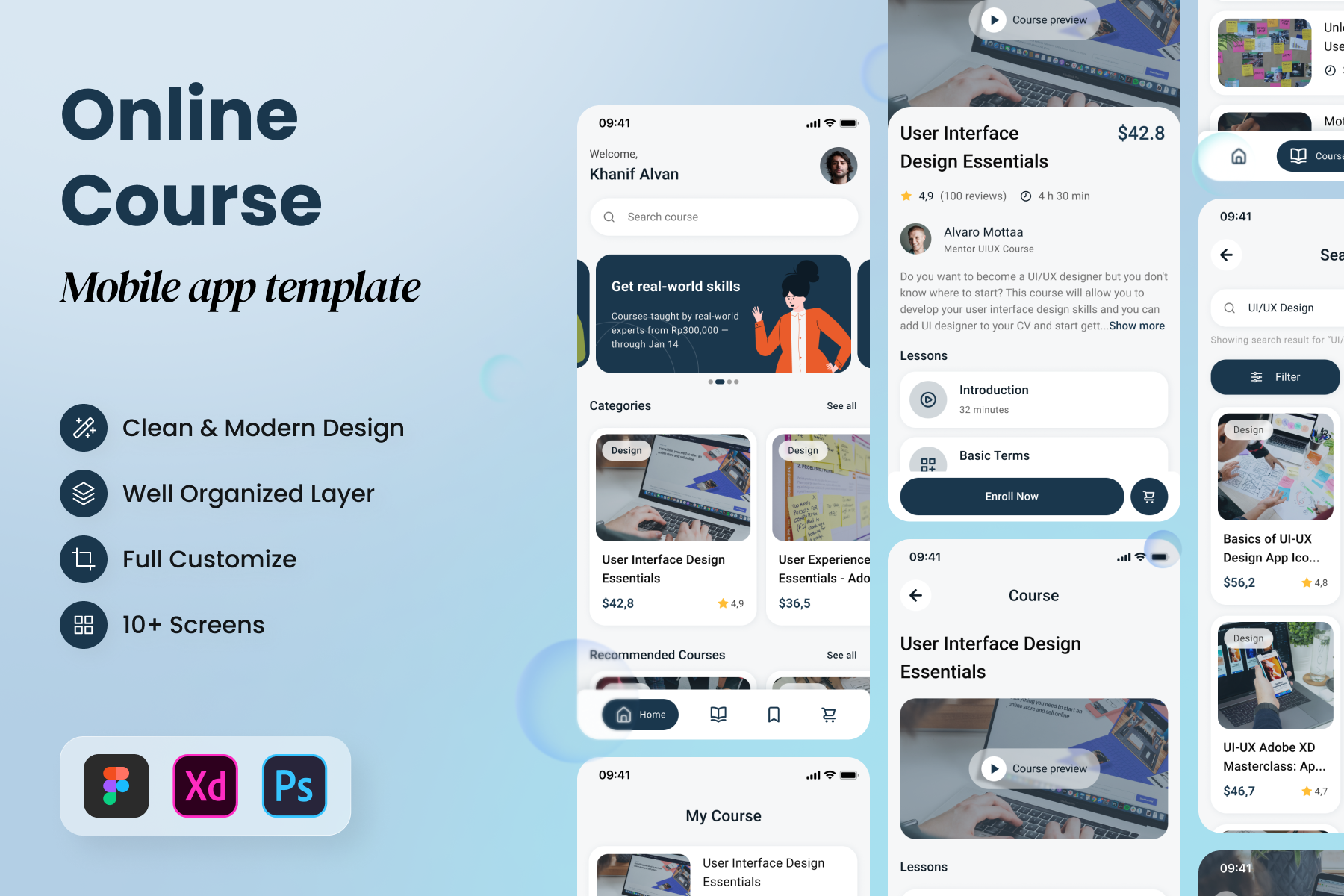 Mabel - Online Course Mobile App, an App Template by SLAB! Design