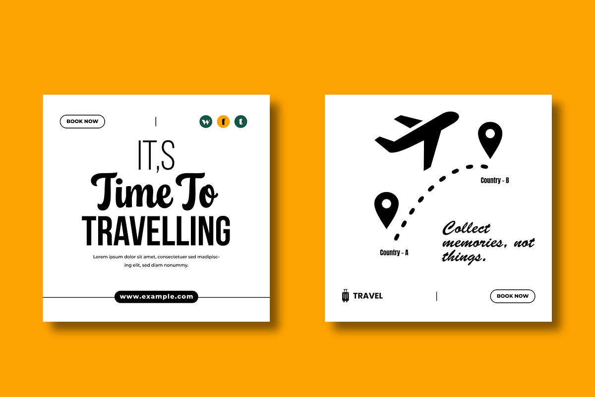 Modern Travel Social Media Post, a Social Media Template by MightyDesign (Photo 3 of 8)