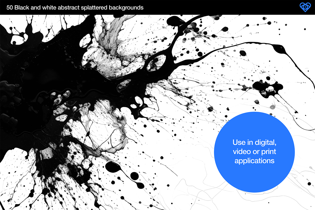 Splatter - 50 Black & White Textures, a Background Graphic by ikono.me (Photo 2 of 6)