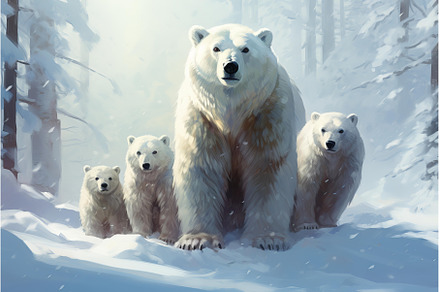 Majestic Polar bears snow arctic, an Animal Photo by Ylivdesign