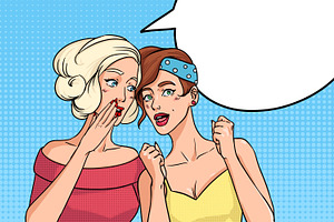 Comic women with speech bubble, a Person Illustration by Good Studio