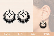 Moon & Stars Earring Svg Bundle, an Object Graphic by jannatulpakhi (Thumbnail 5 of 6)