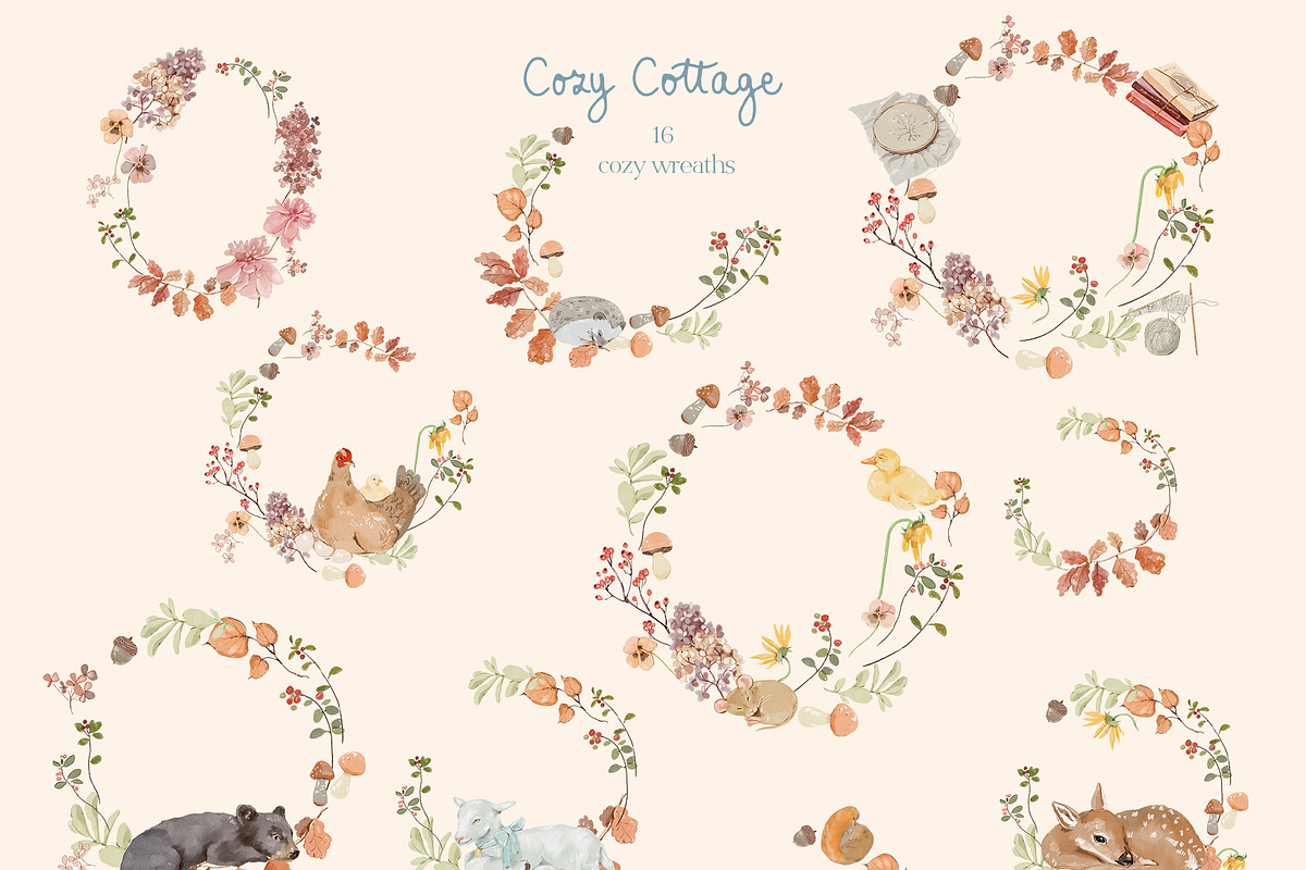 Cottagecore Clipart, Frames, Prints, a Decorative Illustration by whiteheartdesign (Photo 24 of 34)