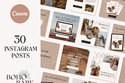 Instagram Post Template Boho Canva, a Social Media Template by HerstedHertz (Thumbnail 1 of 9)