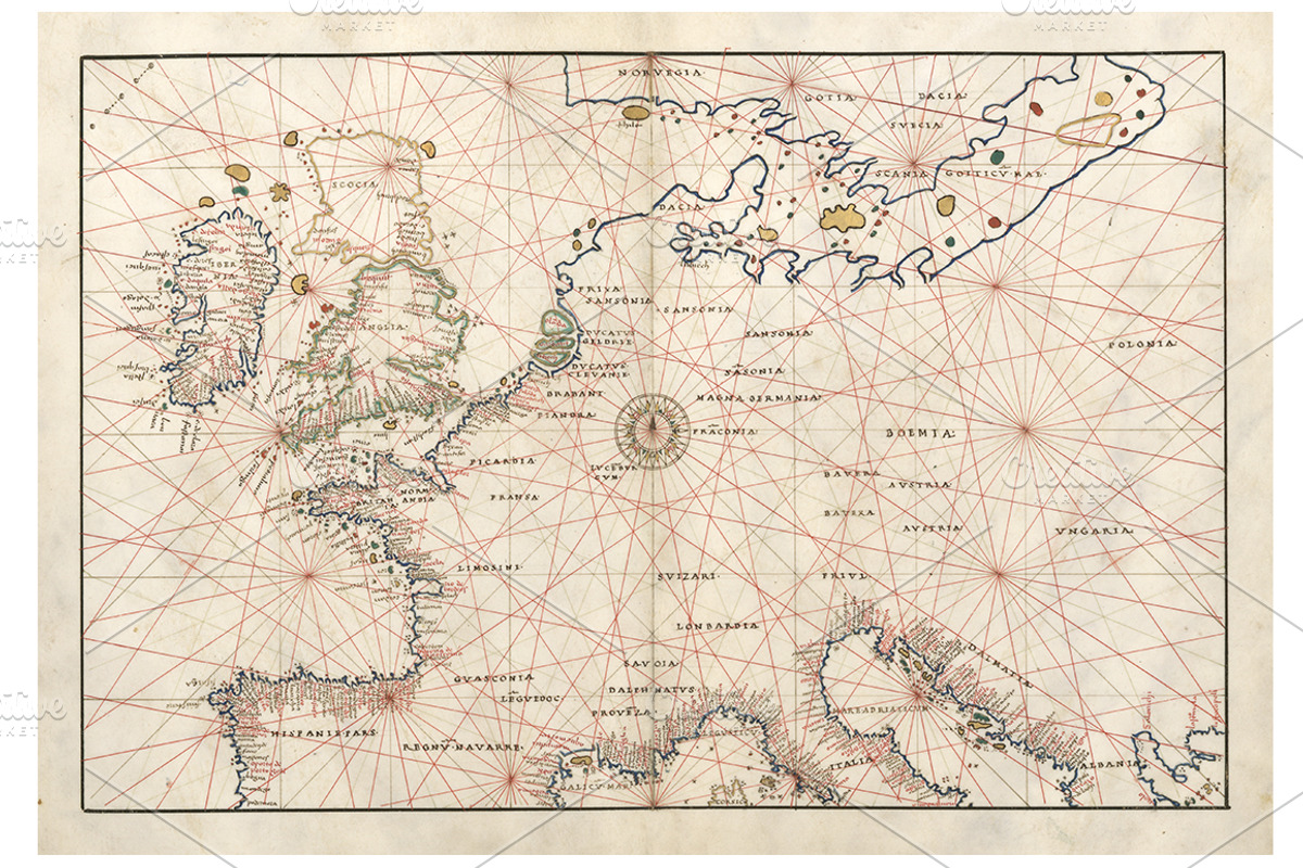 Antique Nautical Charts, a Texture Graphic by Blue Line Design (Photo 9 of 21)