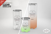 Clear Drink Cans Packaging Mockup, a Cups & Container Mockup by INCDesign (Thumbnail 1 of 7)