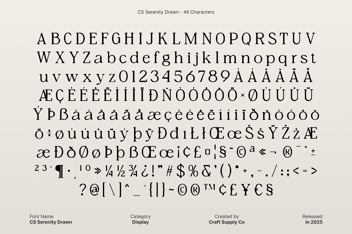CS Serenity Drawn, a Serif Font by Craft Supply Co. (Photo 8 of 8)