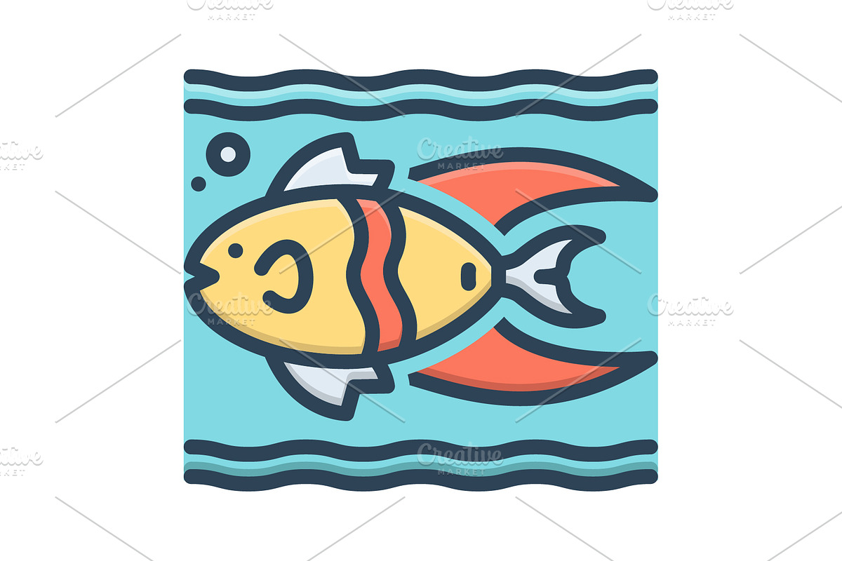 Fish aquarium color icon, a Duotone Icon by Creative priyanka