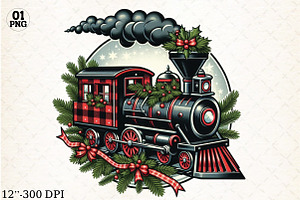 Christmas Train PNG Sublimation, an Illustration by Libby Wishes