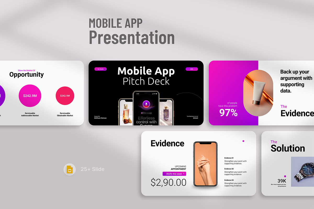 Mobile App Pitch Deck Presentation, a Presentation Template by KreateTribe (Photo 4 of 5)