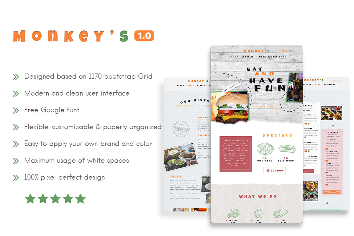 PSD Restaurant website, a Websites & App Template by Alexander's Studio (Photo 1 of 4)