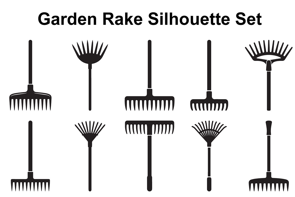 Yard Rake Silhouette Assortment, an Object Graphic by Designs_River (Photo 1 of 3)