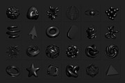 240 Black Abstract 3D Shapes, an Object Graphic by Cursedesign (Thumbnail 4 of 6)
