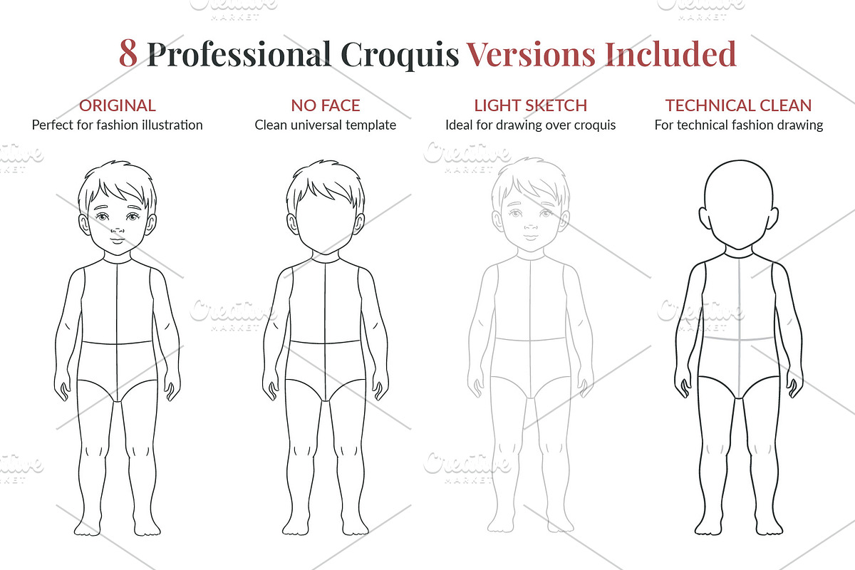 Toddler Fashion Croquis Bundle, a Person Illustration by Shorena Fashion Draws (Photo 8 of 13)