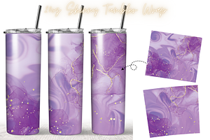 Kawaii Purple 20oz Tumbler Wrap