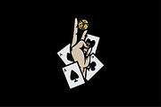Hand Holding Dice and Playing Cards, an Object Illustration by nomlimo.com (Thumbnail 1 of 3)