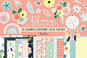 Boho Spring Digital Graphic Bundle, a Pattern Graphic by Paper Starr Studio (Thumbnail 1 of 6)
