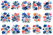 Watercolor Spring Flower Clipart, an Illustration by OK Design (Thumbnail 3 of 6)