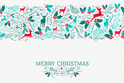 Christmas seamless pattern + label, a Pattern Graphic by Cienpies Design (Thumbnail 1 of 2)