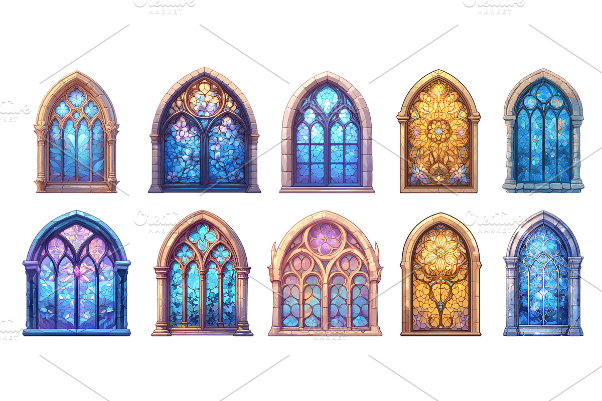 stained glass windows cartoon, an Object Illustration by Stock-Smart-Start