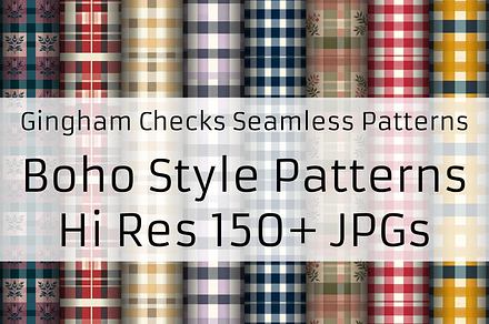 150+ Gingham Checks Boho Patterns