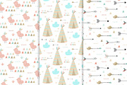 Baby Patterns! Cute Indians!, a Pattern Graphic by Irene_Boiko_ART (Thumbnail 5 of 11)