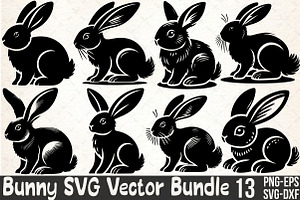 Easter Bunny SVG Silhouette Vector B, an Illustration by Rose Art