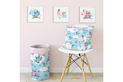 Cute baby owls and nursery patterns, a Pattern Graphic by Jermolina Mockups (Thumbnail 4 of 7)