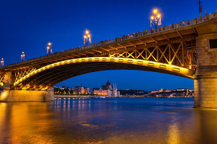 View of bridges in Budapest, Hungary, an Architecture Photo by Landscape and travel