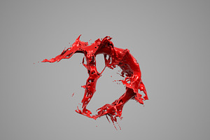 Splash Liquid Alphabet: D, a Food & Drink 3D Model by Tedi Permana