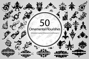 50 Ornamental Flourishes (Vector)