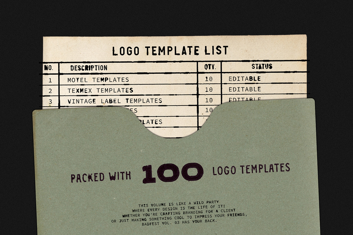 Badfest Vol.3 100 Logo Template, a Branding & Logo Template by Megflags (Photo 2 of 16)