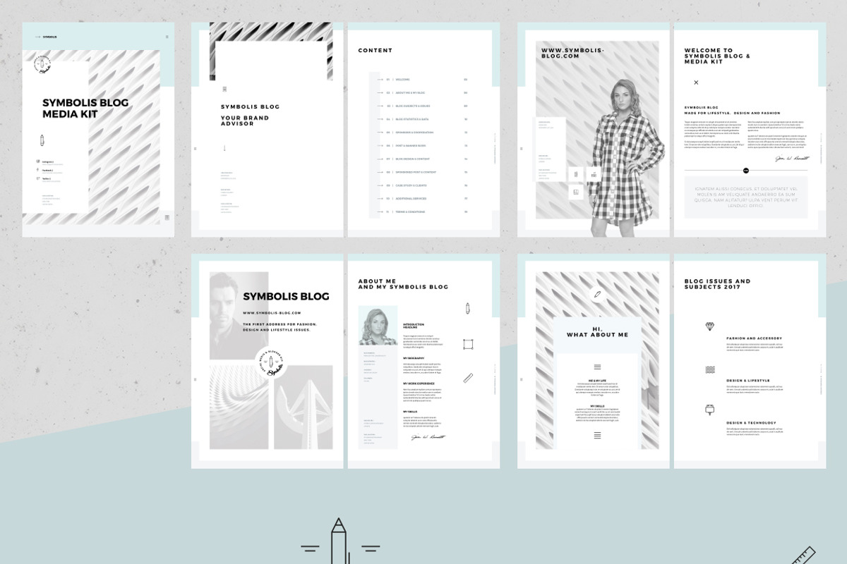 Symbolis Blogger Media Kit, a Stationery Template by Egotype (Photo 12 of 15)