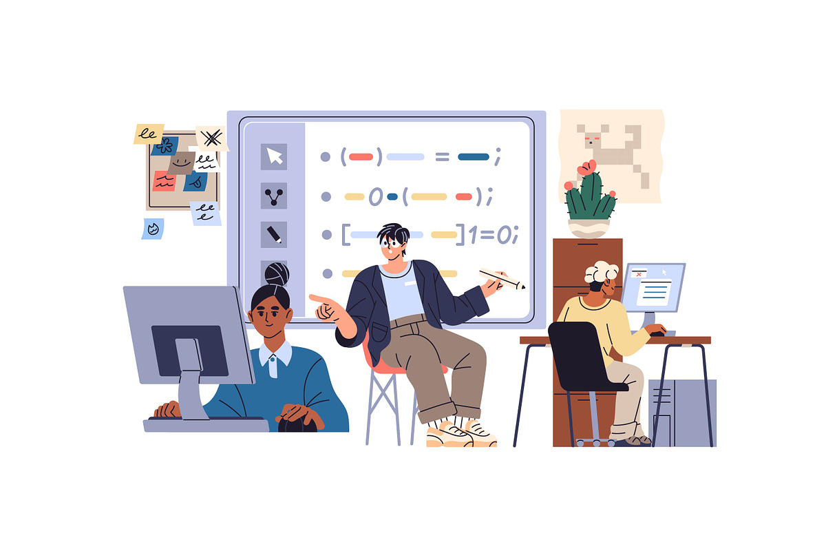 School teachers in classrooms set, an Education Illustration by PaperTrident (Photo 9 of 23)