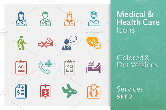 Medical Services Icons 2 Colored