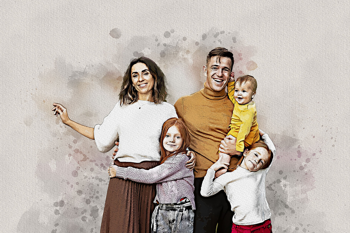 Costume Family Watercolor Art, an Action Add-On by MRI STUDIO (Photo 26 of 27)