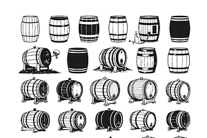 Vintage Wooden Barrel Illustrations, a Finance Illustration by CarWrap design