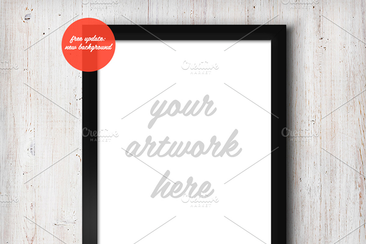 Picture in black frame mockup (.psd), a Print Template by Frisk Shop (Photo 4 of 5)