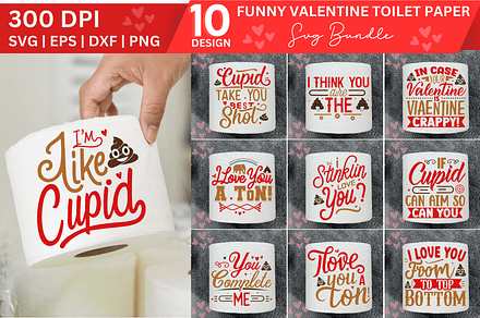 Funny valentine toilet paper SVG Bun