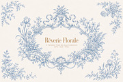 Vintage Toile de Jouy Frames Florals, an Object Graphic by Olya Creative (Thumbnail 1 of 15)