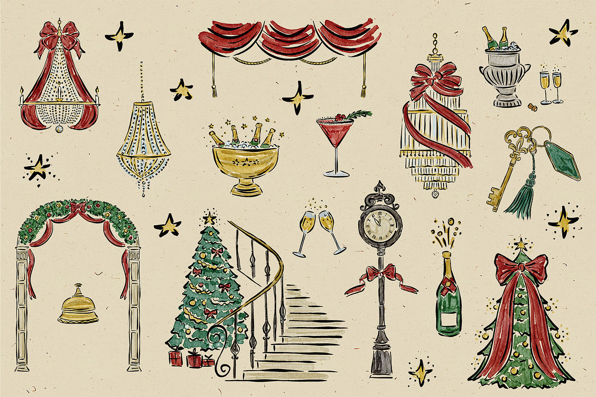 Christmas Grand Hotel Clipart, an Object Illustration by Teresa Art Store (Photo 3 of 7)