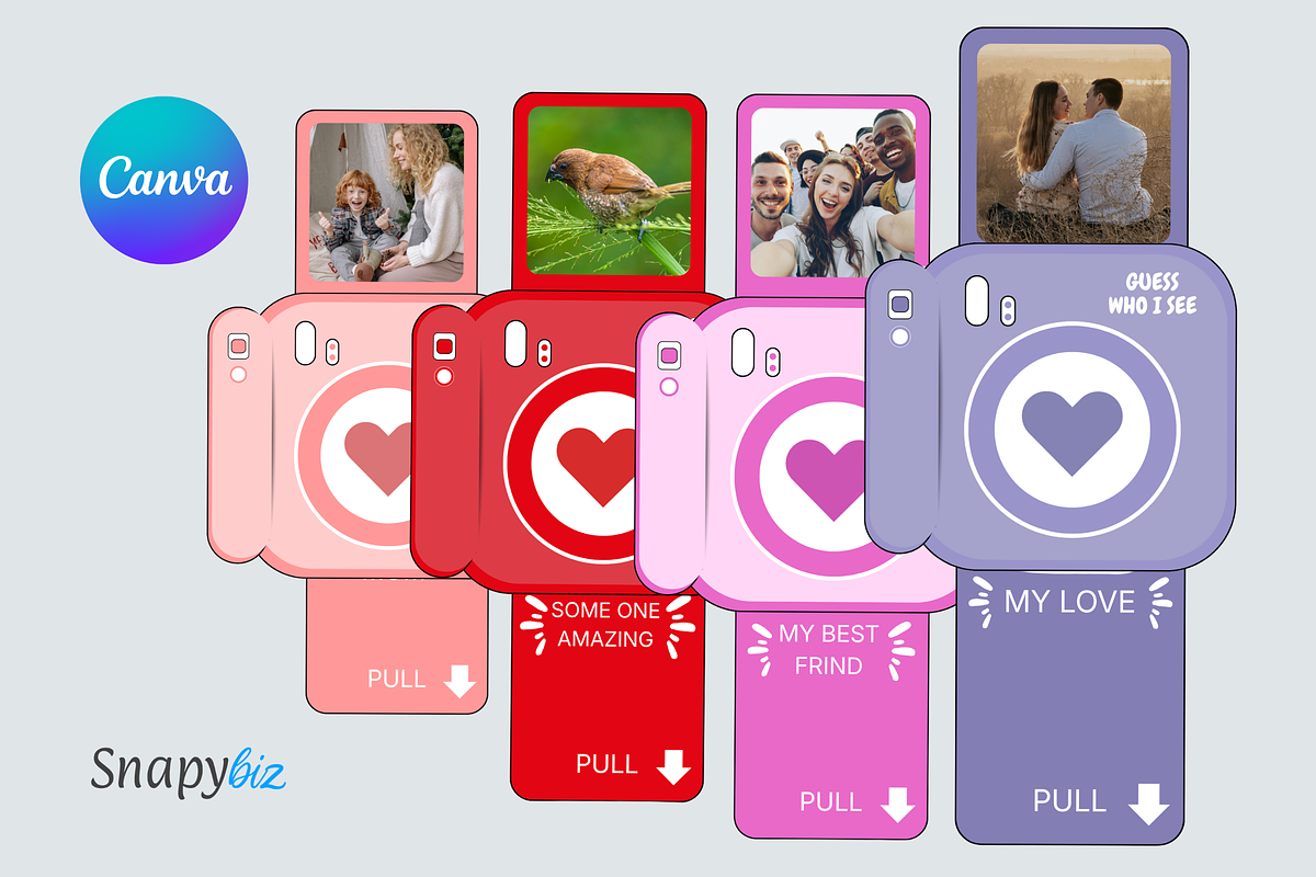 Printable Pull Out Photo Card Canva, a Card Template by Snapybiz (Photo 6 of 11)