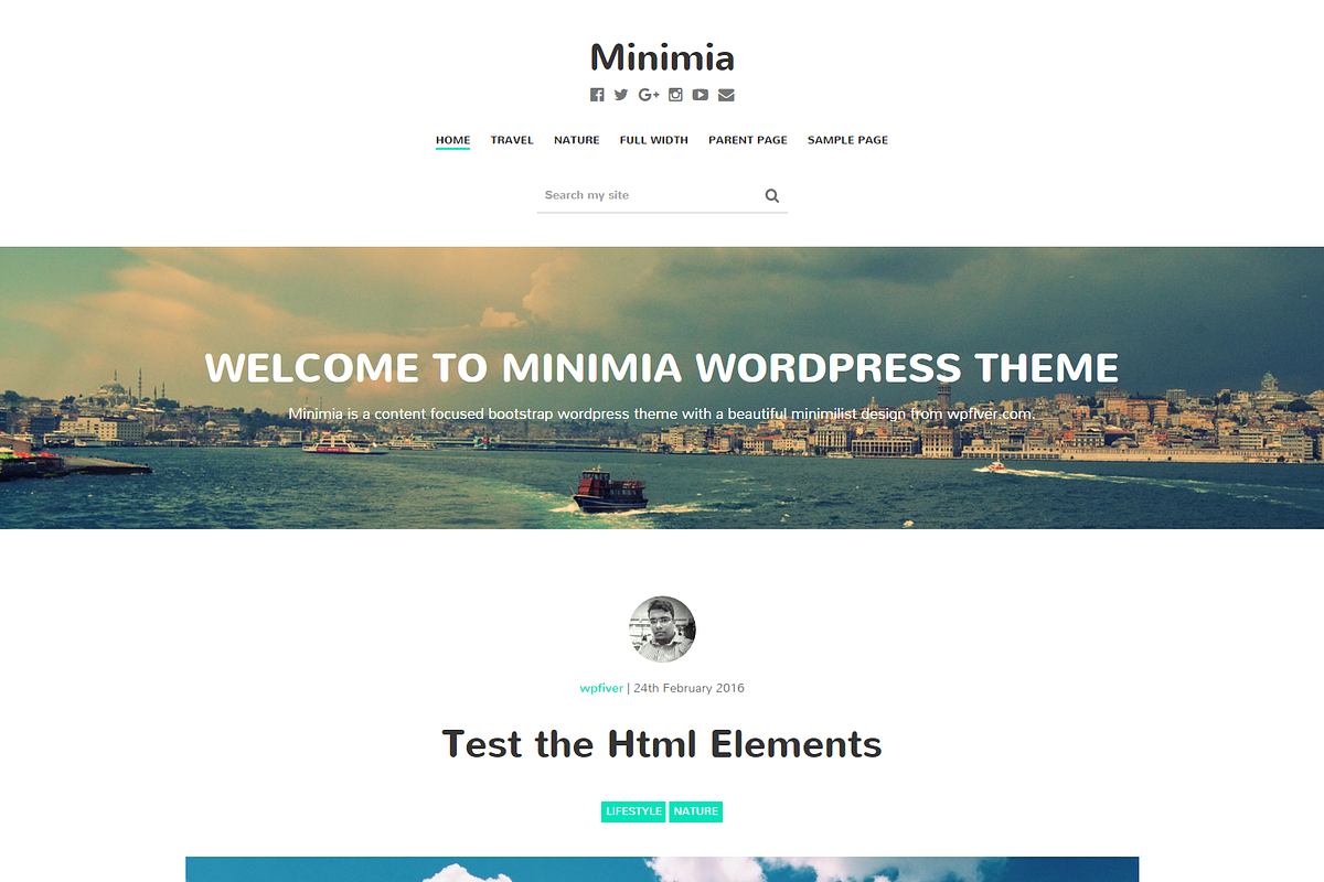 Minimia-Content Focused Bootstrap WP, a WordPress Template by Sami Themes (Photo 2 of 2)
