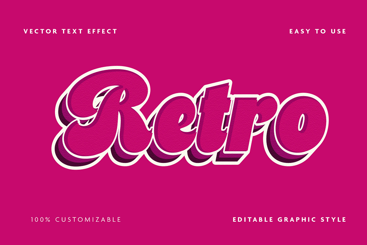 Retro Vintage Layered Text Effect