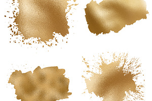 Golden splash brush set isolated, a Background Photo by BOOCYS