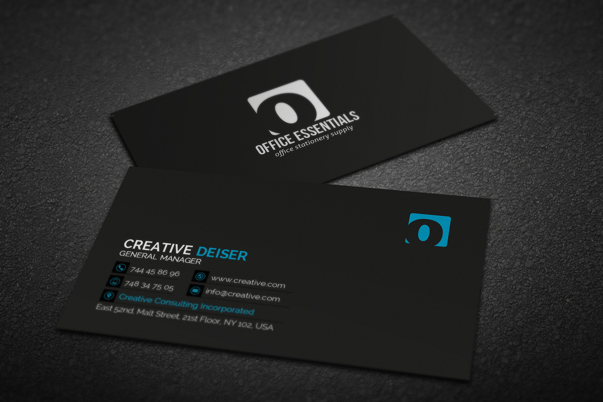Black Business Card, a Business Card Template by Genereux Art (Photo 3 of 3)
